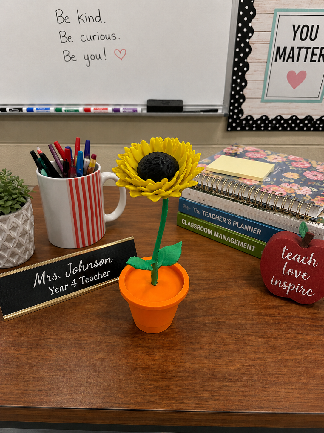 Regalo de profesor de girasol